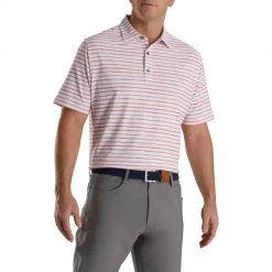 Footjoy Chalk Line Print Stretch Pique Self Collar -Cheap Fairway Golf Store FTJ1351f