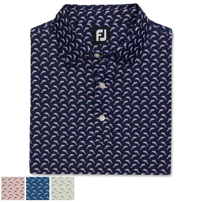 Footjoy Lisle Leaping Dolphins Print Self Collar Footjoy Lisle Leaping Dolphins Print Self Collar -Cheap Fairway Golf Store FTJ1352