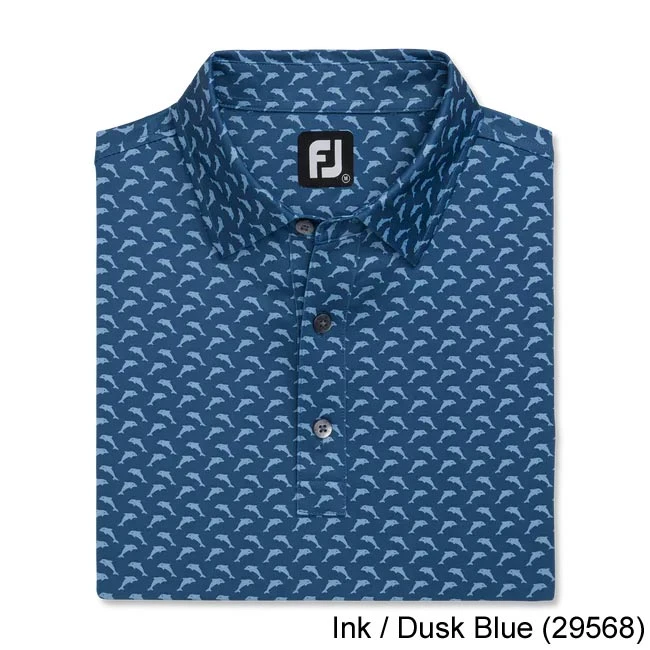 Footjoy Lisle Leaping Dolphins Print Self Collar Footjoy Lisle Leaping Dolphins Print Self Collar -Cheap Fairway Golf Store FTJ1352c