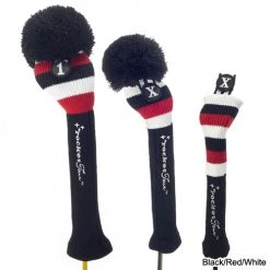 RocketTour Black Base Rugby Stripe Pom Pom Headcover 13 RocketTour Black Base Rugby Stripe Pom Pom Headcover -Cheap Fairway Golf Store ROC0001 1c