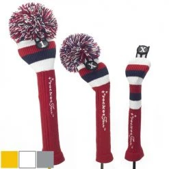 RocketTour Red Base Rugby Stripe Pom Pom Headcover