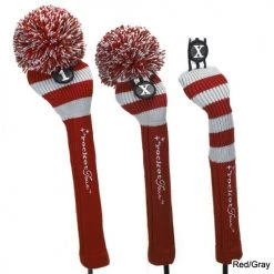 RocketTour Red Base Rugby Stripe Pom Pom Headcover -Cheap Fairway Golf Store ROC0006 6c
