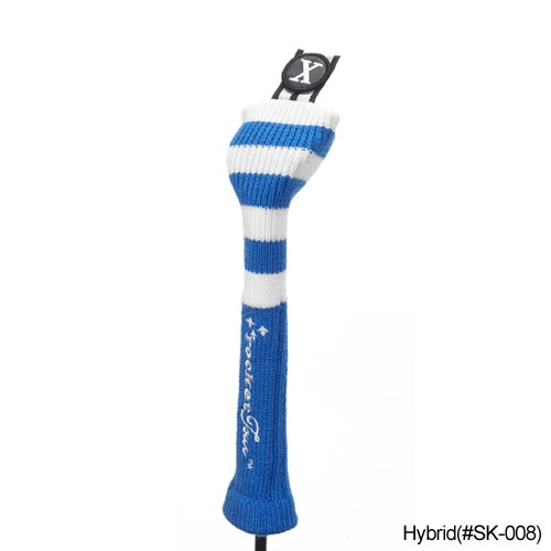 RocketTour Royal Blue Base Rugby Stripe Pom Pom Headcover 4 RocketTour Royal Blue Base Rugby Stripe Pom Pom Headcover - Image 4