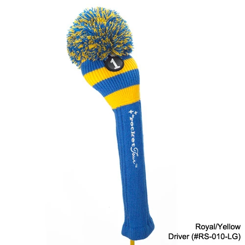 RocketTour Royal Blue Base Rugby Stripe Pom Pom Headcover 5 RocketTour Royal Blue Base Rugby Stripe Pom Pom Headcover - Image 5