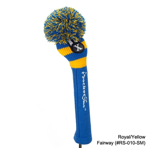 RocketTour Royal Blue Base Rugby Stripe Pom Pom Headcover 6 RocketTour Royal Blue Base Rugby Stripe Pom Pom Headcover - Image 6