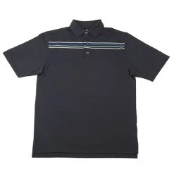 VokeyDesign Vokey Design Solid Texture Chest Stripe Polo Shirts